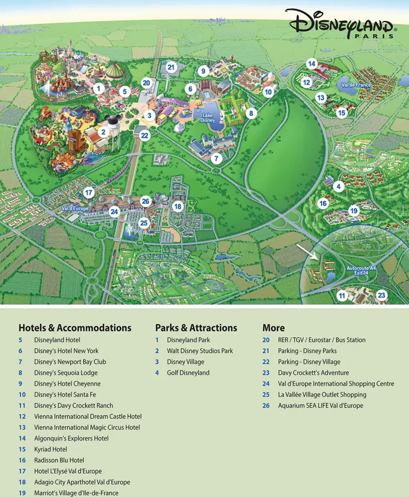 mappa del complesso Disneyland Paris