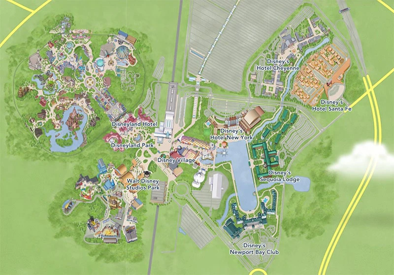 mappa degli hotel disney paris