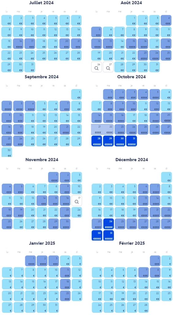 Calendario dei prezzi degli hotel Disney 2024-2025