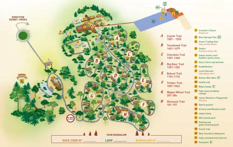 mappa dell'hotel Disney Davy Crockett Ranch